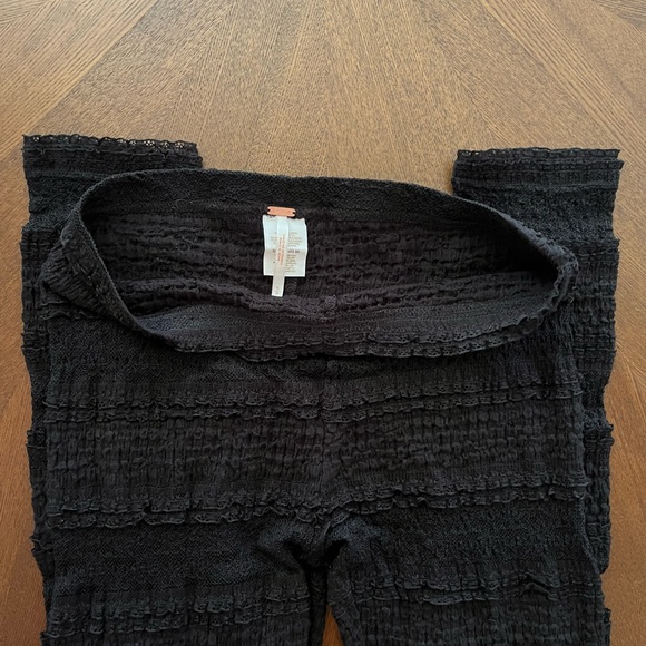 Free People Black Mesh Tiered Lace Ruffled Pucker - Picture 4 of 7